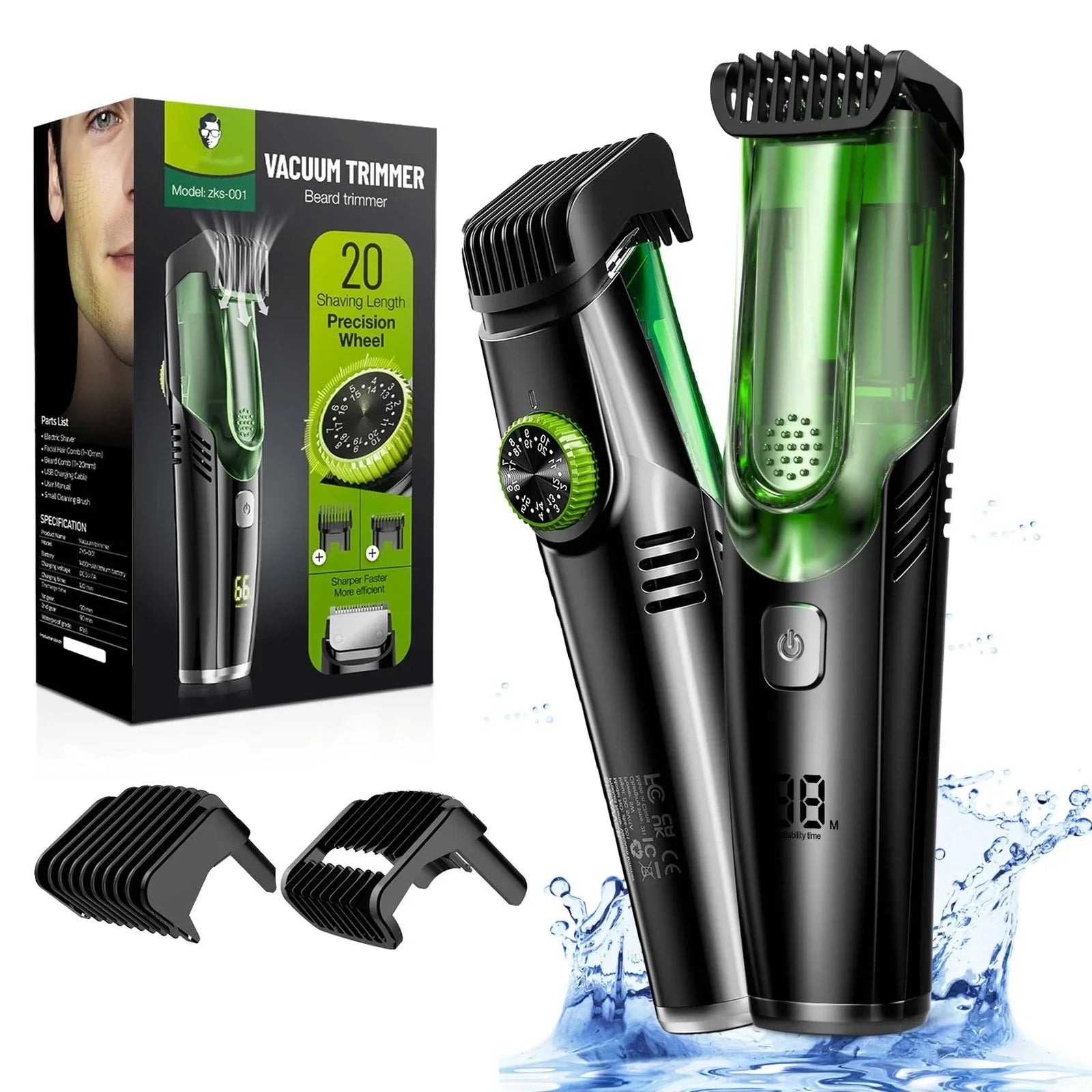 Beard Trimmer for Men, Cordless Electric Shaver with 20 Trim Setting, Bui